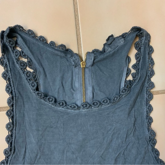 POL Clothing- Sleeveless Racerback  Baby Doll Dress W/ Lace Detail Sz S Blue New - Picture 2 of 6